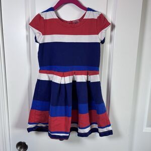 Gymboree Girls Red, Blue and White Striped Short Sleeve Dress Size 6